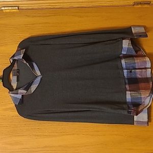 DJT Small Heathered Gray/Plaid Top